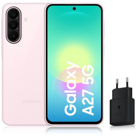 Samsung Galaxy A27 5G, Smartphone Android, 128 Go, Rose Clair, Version FR | Entourer pour Chercher, Effaceur d'Objet, Transcription Vocale, 3 Objectifs Photo, IP64, Batterie 5000 mAh, 6 générations OS