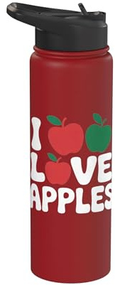 I Love Meles Rosso Verde Frutta Passione Testo Stainless Steel Insulated Water Bottle