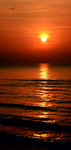 Melis-Folienwerkstatt Türtapete Türposter selbstklebend – Sonnenuntergang am Meer - 90x205cm und 100x210cm - Fototapete Poster Türfolie Tapete – T00157