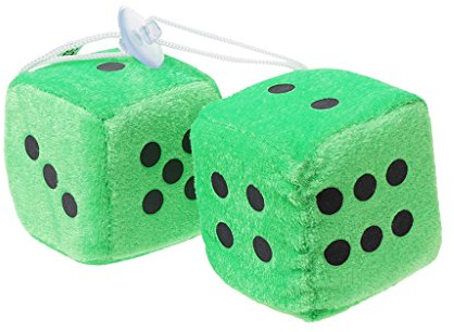 Xuniu 1 Paar Fuzzy Würfel mit Punkten Rückspiegel Aufhänger für Auto Innenraum Ornament Dekoration