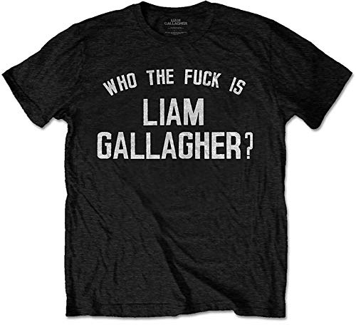 Liam Gallagher Mens Tshirt -L- Who The Fuck Is Black