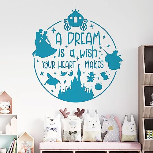 Wandaufkleber, Motiv: Disney Cinderella, A Dream is a Wish Your Heart Makes