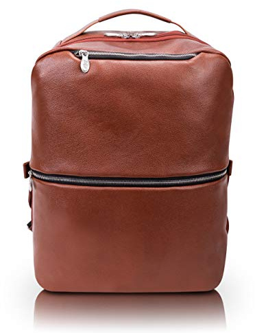 McKlein East Side, Pebble Grain Calfskin Leather, 17 Leather, 2-in-1, Laptop & Tablet, Convertible Travel Backpack & Cross-Body, Brown (18874)