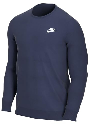 Nike BV2666 M NSW Club CRW FT Sweatshirt Mens Midnight Navy/White 2XL