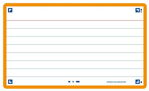 Oxford FLASH 2.0 Karteikarten A7, Lernkarten, 75x125mm, liniert, orange, 80 Blatt