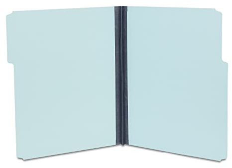 Staples Pressboard File Folders, Letter Size, 3‑Tab Design, Blue, Heavy‑Duty Pressboard, 25/Box