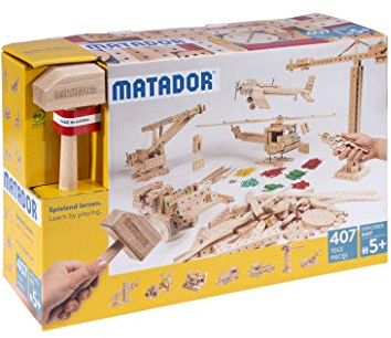 Matador 11407 E407 Baukasten, holzfarben,ab 5 Jahren, bunt
