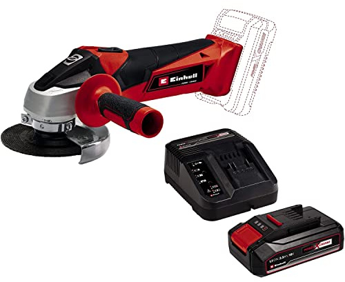 Einhell Smerigliatrice angolare a batteria TCAG 18/115 LiSolo Power XChange LiIon 18 V 8.500 min1 profondità di taglio max. 28 mm senza disco di taglio + 25 Ah Power XChange Batteria