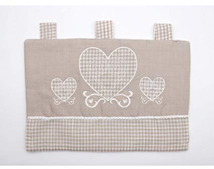 Blanco raya - Copriforno Shabby Chic con Ricamo Cuori Vichy: sd2018-7 - Copriforno, Poliestere