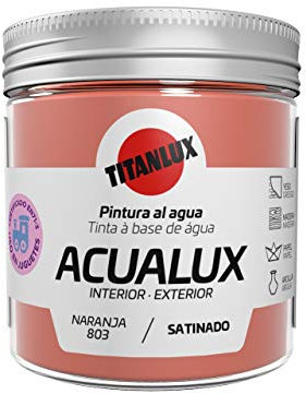 Titanlux Acualux pintura acrílica multiadherente Satinado Naranja 75 ml