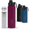720°DGREE Edelstahl Thermo Trinkflasche 710ml “noLimit” +Früchtebehälter - Auslaufsicher, Kohlensäure geeignet, BPA-Frei - Isolierflasche mit Schraubverschluss für Sport, Fahrrad, Fitness +Sportdeckel