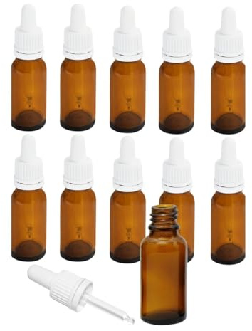 MV-Versand 10 x 20ml Pipettenflaschen | Apothekerflaschen aus UV-Schutz Glas | Medizinflaschen | Braunglas mit Glaspipette
