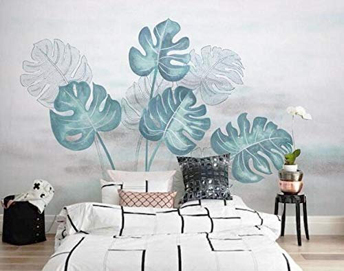 ZHEN WALLPAPER Handgemalte Aquarell Monstera Tapete TV Hintergrund Tapete Wohnzimmer Schlafzimmer Nahtlose Wandverkleidung dekorative Wandbild * 200cmx140cm