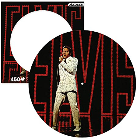 AQUARIUS Elvis Presley '68 Comeback Special Record Disc Puzzle (450 Piece Jigsaw Puzzle) - Officially Licensed Elvis Presley Merchandise & Collectibles - Glare Free - Precision Fit - 12 x 12 Inches