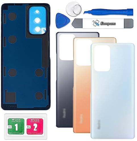Eonpam Akkudeckel für Xiaomi Redmi Note 10 Pro Rückseite Glas Original Backcover Back Glas Ersatz mit Reparatursatz (Blau)