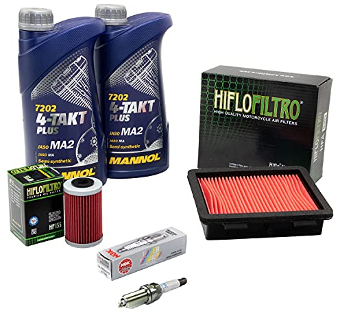 Wartungspaket Öl 2L + Luftfilter + Ölfilter + Zündkerze für KT M Adventure 390 Duke 125 390 Baujahr 2017-2020