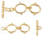 BENECREAT 6 Sets 18 Karat Vergoldetes Messing Knebelverschlüsse Doppelringverschlüsse Und Metallstangen Für Halsketten, Ketten, Armbänder, Schmuckherstellung, Basteln