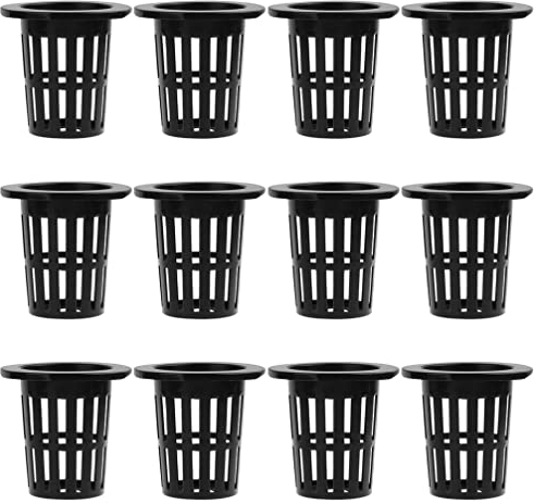 HEMOTON 50 cestini per piante in rete a rete da giardino, posacenere a rete in plastica, per asilo idroponico, cestino in plastica orchidea
