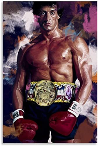 Holz Puzzle 1000 Teile Rocky Balboa Poster Vintage Boxen Bild Puzzles für Erwachsene und Kinder anspruchsvoll 1000 Piece 29.5x19.6inch(75x50cm) Kein Rahmen