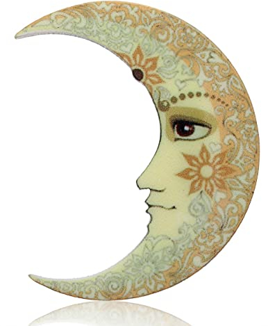 MAYIYAHO Mode Cartoon Mond Acryl Brosche Abstrakt Prinzessin Gesicht Königin Mond Brosche Pin Geschenk für Frauen Mädchen Kinder Party Bijoux