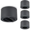 URing 4er Set Aufbauspot Grau Schwenkbar Flach, Aufbaustrahler Deckenspot Aufputz für LED Module 230V, Aufputzleuchte Rund Deckenleuchte Spot Ø 80x50 mm, Aluminium Matt, Glühbirne nicht inklusive