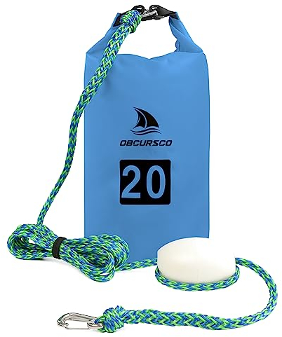 Obcursco 20L Jetski Anker Kit PWC Anker 2 in 1 Sandsack Anker für Float mit Verstellbarer Boje, PWC Sandsack Anker für Jetski, Kajak, Seadoo, Paddle Board, Waverunner, Wasserfahrzeug und Schwimmmatte