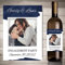 Autocollants de vin d'impression personnalisés avec photo, décor de fête de fiançailles de mariage,etiquette bouteille personnalisable,20 pièces (3,9 x 12.7cm)