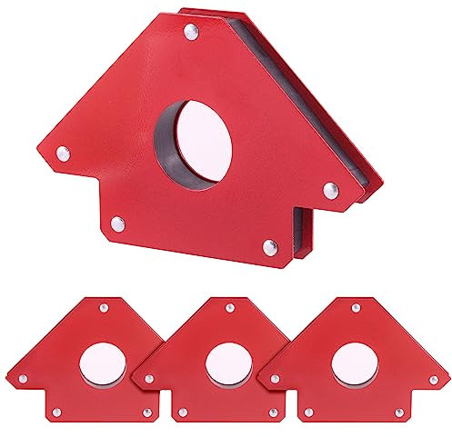 Swpeet 4Pcs 3 Inch Types Arrow Welding Magnet Set, 25lbs Welding Magnets and Clamps, 3 Arc Welding Electrode Holders, 45, 90, 135 Degree Angle Magnetic Welding Holder for Welding Soldering Assembling