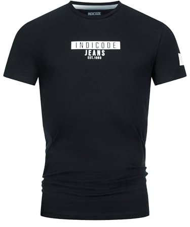 Indicode Herren INVegas T-Shirt aus 100% Baumwolle mit Rundhals-Ausschnitt | Klassisches Herrenshirt für Sommer und warme Tage, Jerseyshirt, Baumwollshirt, T-Shirt, Freizeitshirt, Sommershirt für Männer