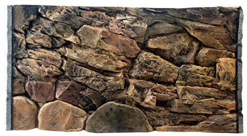 WYSKONT Aquarium Rückwand 3D Lesbos - Aquarium Hintergrund - Aquarium Zubehoer - Hintergrund - Aquarium Deko - 97x54 cm für Aquarium 100x60 cm - braune Farbe - Aquarium Groß