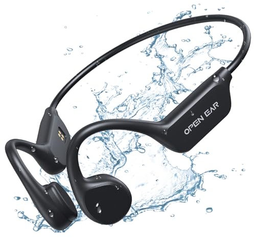 ANINUALE Bone Conduction Headphones IP68 Waterproof Swimming Headphones Wireless Bluetooth 5.3 earphones Built-in 32G Open Ear Sports Headset with MP3 Player for Swiming Underwater, Running, Cycling