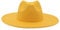 Hndudnff Unisex Fedora-Hut mit großer Krempe, einfarbig, formeller Retro-Filzhut, einfacher Jazz-Hut, Gelb GMao, M