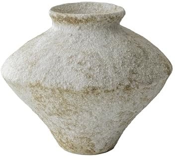 CozyWel Vase rustique en céramique blanche texturée pour centres de table, cuisine, salon, chambre à coucher, cadeaux décoratifs