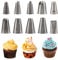 Spritztüllen, 10 Stück Edelstahl Blumengras Spritztüllen, große Kuchendekorationsspitzen Backwerkzeuge für Sahne, Cupcakes, Keksea
