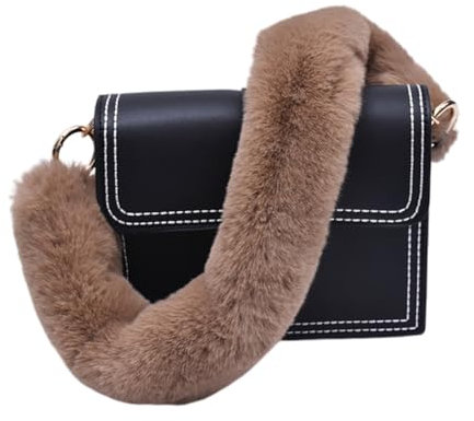 Asudaro 40 cm/60 cm/120 cm Plüsch-Taschengurt, Damen-Plüsch-Taschengurt, Ersatz-Handtaschengurt, Geldbörsengurt, für Handtaschen/Umhängetaschen/Umhängetaschen