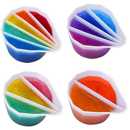 4 Piezas Taza dividida de silicona, Vaso dividido para verter, Tazas divididas para verter pintura, para verter líquidos, herramientas de pintura