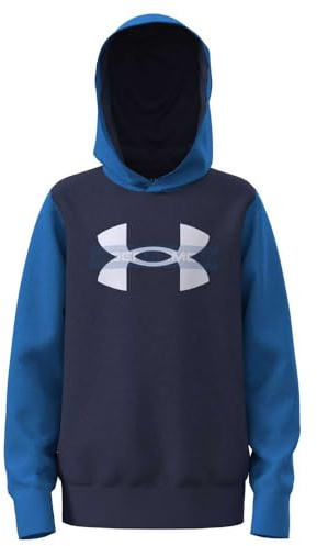 Under Armour Boy's Rival Fleece Colorblock Graphic Hoodie (Big Kids) Hooded Sweatshirt