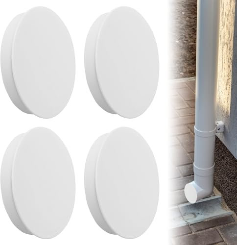 4 Stück Lüftungsrohr Abdeckung Federdeckel 110mm PVC Abdeckkappe Rohr Deckel für Muffenstopfen Rohrabdeckung Deckel für Abflussrohre Abwasserrohre Drainagerohre (Weiß)