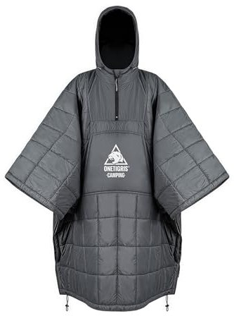 OneTigris Camping Blanket with with Recycled Thermal Insulation,Wearable Hoodie Blanket | Ultralight Water-Resistant Warm Camping Blanket for Outdoor, Hiking, Stadium