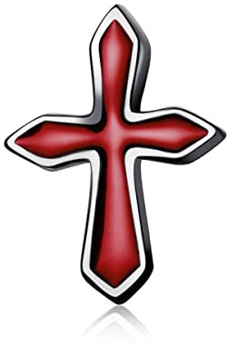 Edler Schmuck，Schmuck,Jeses Kruzifix Ohrringe 925er Sterling Silber Emaille Kreuz Ohrstecker rote Ohrstecker für Damen und Mädchen