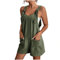 EMATOP Overall Damen Sommer Kurz Jumpsuit Baumwolle Leinen Latzhosen Lässiger Ärmellos Trägerhose Elegant Leicht Einteiler Shorts Einfarbig Mode Arbeitshose mit Taschen Playsuit Sport Romper