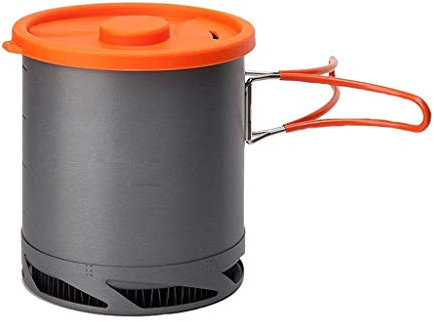 QTYQWC Wärmetauscher-Topf, 1 l, Faltbare Kochtöpfe mit Netztasche, Outdoor-Camping-Kochgeschirr