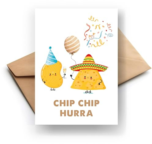 FORYOU24 Glückwunschkarte zum Geburtstag mit Umschlag Geburtstagskarte Grußkarte Karte mit Motiv Chip Chip Hurra Mann Frau (KT_126)