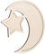 Luxshiny Plateau étoile de Lune décor de Table Islamique Plateau de Service décoration du Festival du Ramadan Plateau de Desserts de l'Aïd présentoir à pâtisserie Peuplier Beige