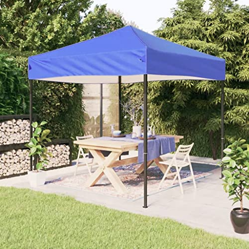 Tente de Réception Pliable, 2x2 m, Toit en Tissu Oxford 210D Imperméable, Structure en Acier, Chapiteau de Jardin Exterieur avec Protection UV, pour Jardin, Terrasse, Événements Extérieurs, Bleu