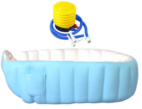 Aufblasbare Kleinkindwanne Rutschfeste Tragbare Faltbare Duschwanne Ab 2 | Tragbare Kleinkindbadewanne Mit Fußpumpe Must-Have Für Outdoor, Reise, Urlaub, Drinnen, Badezimmer, Dusche, Kinder