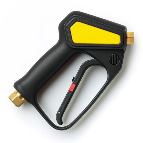 Pistola ad alta pressione come ST-2300 3/8 IG ingresso – uscita 1/4 IG | fino a 310 bar, 45 l/min, 150 °C | Pistola per pulizia professionale in ottone e plastica per idropulitrice ad alta pressione