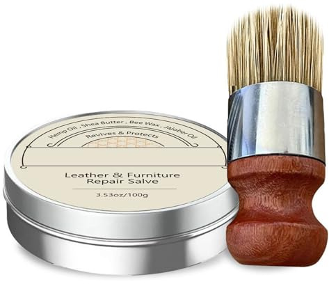Takingup Crème de réparation pour cuir avec brosse, cirage et après-shampooing tout-en-un pour restaurer et protéger les chaussures, canapés, sacs meubles.