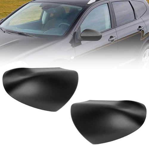 Mirror Cover Cap, Driver and Passenger Side | Door Rear View Mirror Cover Cap Compatible with Nissan Qashqai J10 2007‑2014 (Glossy Black, 1 Pair)
