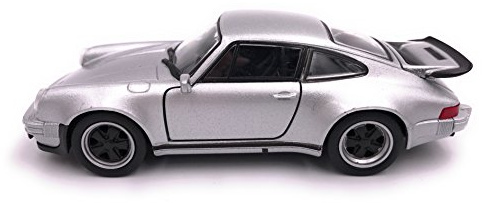 Toi-Toys Welly - Modellino auto Porsche 911 Turbo 930, auto sportiva, auto d'epoca, scala 1:39, lunghezza 12 cm, argento